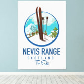 Toile logo ski Nevis Range Écosse (Insitu (Plancher de Bois))