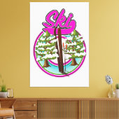 Toile logo ski rose vintage (Insitu(Salon))