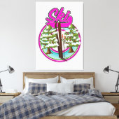 Toile logo ski rose vintage (Insitu(Chambre))