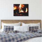 Toile Logs dans la cheminée Photographie de feu chaud (Insitu(Chambre))