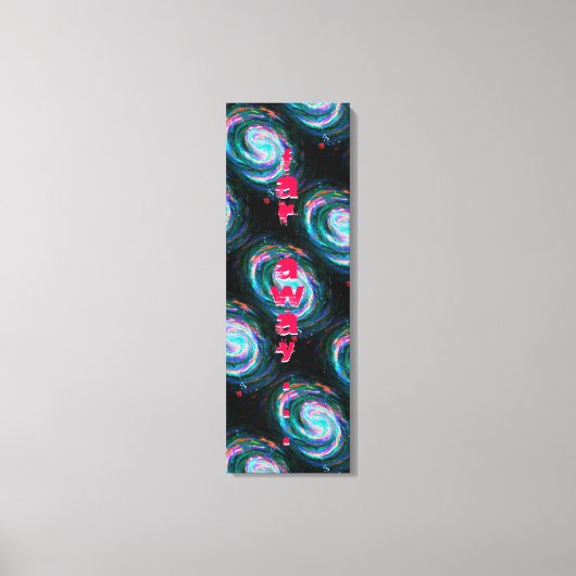 Toile Loin des Galaxies Spirales Vertes dans l'espace (Recto)