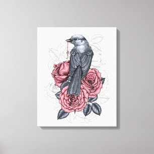 Toile L'oiseau avec la clé argentée