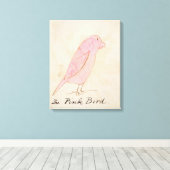 Toile L'oiseau rose, de 'Seteen Drawings of Comic Bir (Insitu (Plancher de Bois))