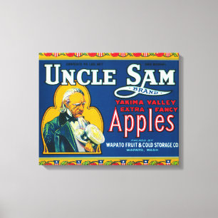 Toile L'Oncle Sam Apple marquent (bleu) - Wapato, WA