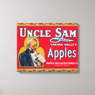 Toile L'Oncle Sam Apple marquent (rouge) - Wapato, WA