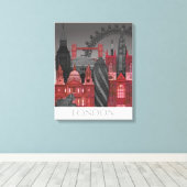 Toile London Elevages by Night - Rouge (Insitu (Plancher de Bois))