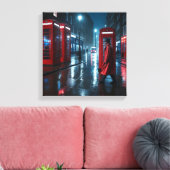 Toile London Rain and Red Coats (Insitu(Salon))