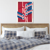 Toile Londres, Angleterre | Typographie illustrée Retro (Insitu(Chambre))