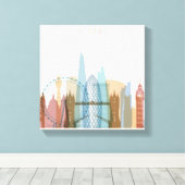 Toile Londres, Angleterre | Ville Skyline (Insitu (Plancher de Bois))
