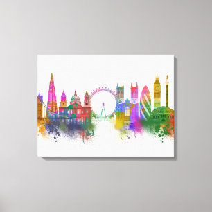 Toile Londres Skyline - Rainbow