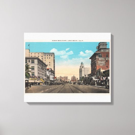 Toile Long Beach, CA - Ocean Boulevard View (Recto)