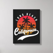 Toile Long Beach Retro Sunset Canvas Imprimer (Recto)