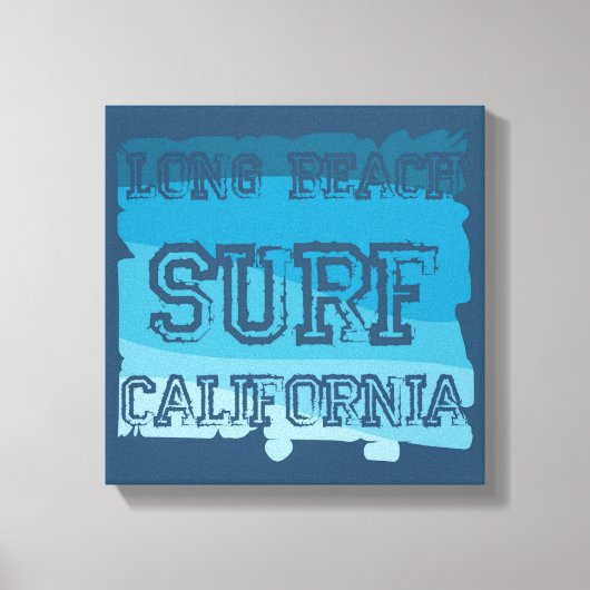 Toile Long Beach Surf Californie (Recto)