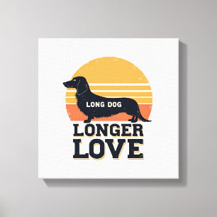 Toile Long Chien Amour Plus Long Vintage Dachshund Couch