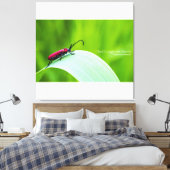 Toile Longicorne rouge et fond vert (Insitu(Chambre))