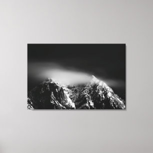 Toile Longue exposition noire et blanche des nuages des