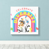 Toile LOONEY TUNES™ - Celebrate Diversity Pride Rainbow (Insitu (Plancher de Bois))