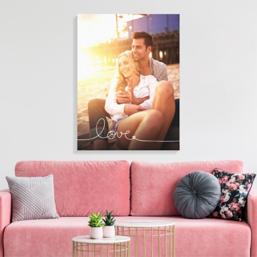 Toile Loopy Love Heart String Simple Knot Modern Photo (Insitu(Salon))