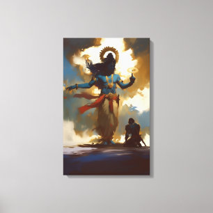 Toile Lord Krishna et Arjuna Canvas Wall Art