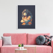 Toile Lord Narasimha Hugging Prahlada Canvas Mur Art (Insitu(Salon))