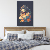 Toile Lord Narasimha Hugging Prahlada Canvas Mur Art (Insitu(Chambre))