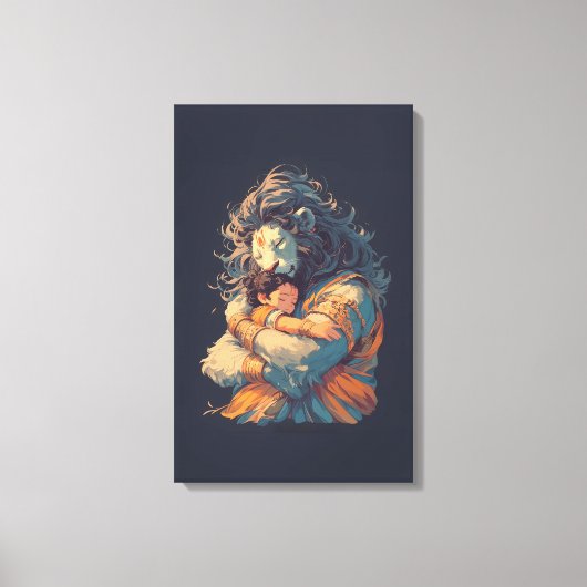 Toile Lord Narasimha Hugging Prahlada Canvas Mur Art (Recto)
