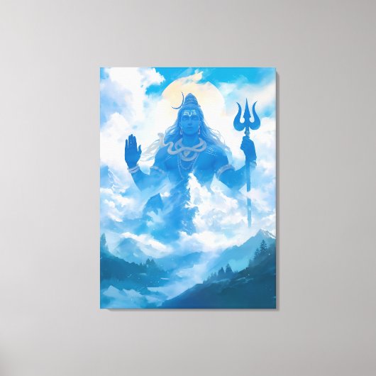 Toile Lord Shiva dans Kailasa Canvas Wall Art (Recto)