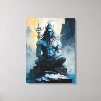 Toile Lord shiva méditation, chauffage au foyer, cadeau,