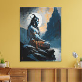 Toile Lord shiva méditation, chauffage au foyer, cadeau, (Insitu(Salon))