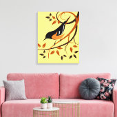 Toile Loriole de Baltimore stylisée sur une branche (Insitu(Salon))