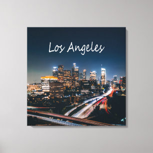 Toile Los Angeles California City Skyline la nuit