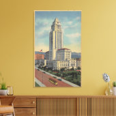 Toile Los Angeles, VUS de l'Hôtel de Ville et téléphériq (Insitu(Salon))