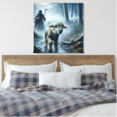 Toile Lost Lamb With Shepherd In Rainy Forest (Insitu(Chambre))