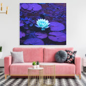 Toile Lotus Fleur Turquoise Purple Pond Zen (Insitu(Salon))