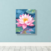 Toile Lotus Flower Lily Pad Watercolor (Insitu (Plancher de Bois))