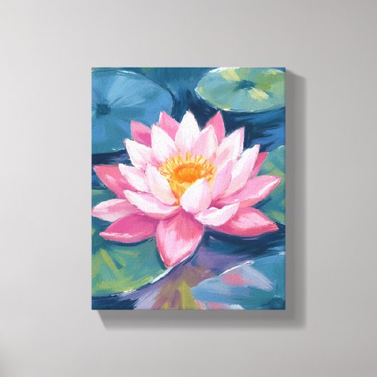 Toile Lotus Flower Lily Pad Watercolor (Recto)
