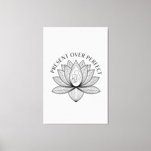Toile Lotus Mother Child Present Mantra Art (Recto)