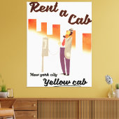 Toile Louez un taxi ! Affiche de cabine jaune NYC (Insitu(Salon))