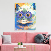Toile Louis Wain, Chat aux yeux décorés de fleurs, (Insitu(Salon))