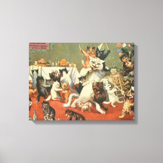 Toile Louis Wain Joyeux Noël (Recto)