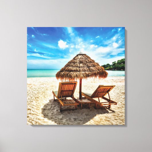 Toile Lounge on beach throw pillow (Recto)