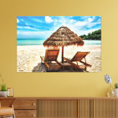 Toile Lounge on beach throw pillow (Insitu(Salon))