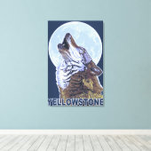 Toile Loup de YellowstoneHowling (Insitu (Plancher de Bois))