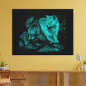 Toile Loup et Corbeau dans la Nuit (Insitu(Salon))