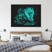 Toile Loup et Corbeau dans la Nuit (Insitu(Chambre))