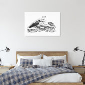 Toile Loup et corbeau - Design noir et blanc (Insitu(Chambre))