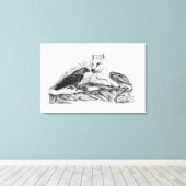Toile Loup et corbeau - Design noir et blanc (Insitu (Plancher de Bois))