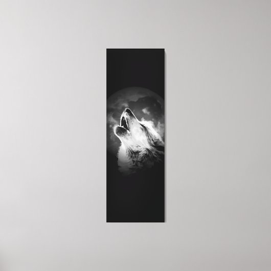 Toile Loup et lune de Howling noir et blanc (Recto)