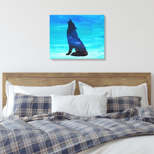 Toile Loup hurlant, chien hurlant en double exposition (Insitu(Chambre))