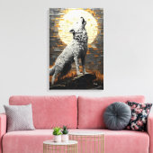 Toile Loup hurlant dans un style d'impasto dynamique (Insitu(Salon))
